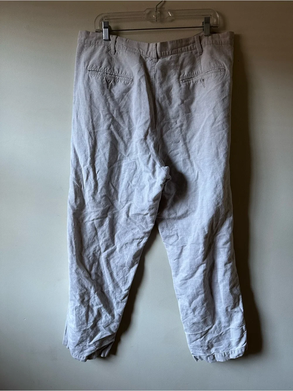 ✨5/$25 Eddie Bauer Linen Cotton Blend Cream Pants Resort Wear Summer Beach 38x30